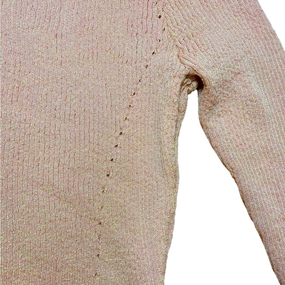 Free People Bodysuit Gold Tan Disco Sparkle Long Sleeve Top Size M NEW - Picture 14 of 16